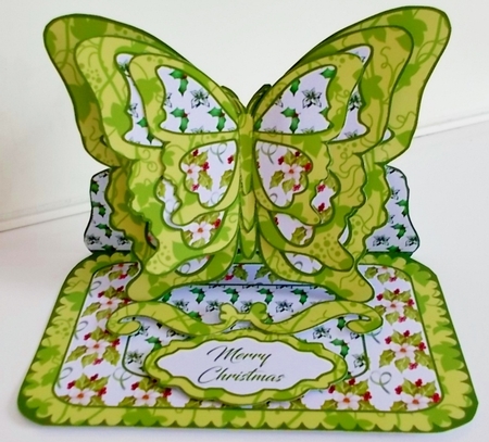 Butterfly easel Christmas Floral by Pam Stubley
