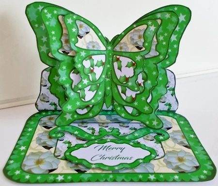 Butterfly easel Christmas Rose by Pam Stubley