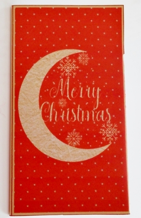 Gold foil crescent moon money wallet (Red) by Pam Stubley