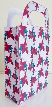 Burgundy poinsettia gift bag 2 by Pam Stubley