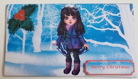 Winter Skater Money Wallet by Pam Stubley