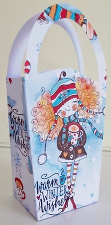 LARGE ROUND TOP GIFT BAG - COCOA GIRL by Pam Stubley