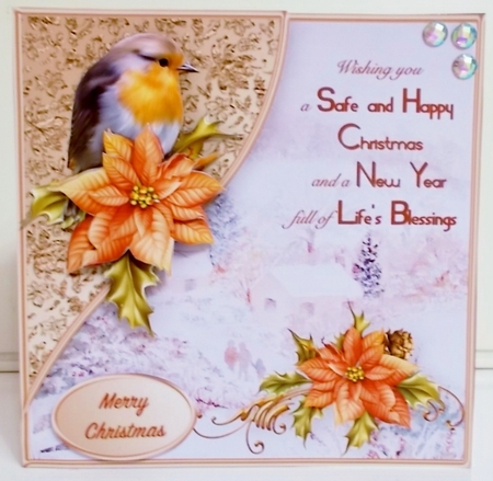 Safe Christmas - Decoupage Corner Card Mini Kit by Pam Stubley