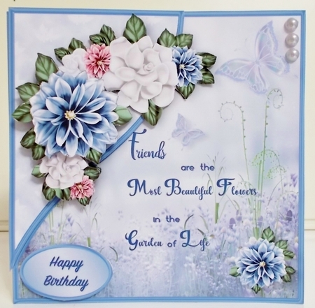 Beautiful Flowers - Decoupage Corner Card Mini Kit by Pam Stubley