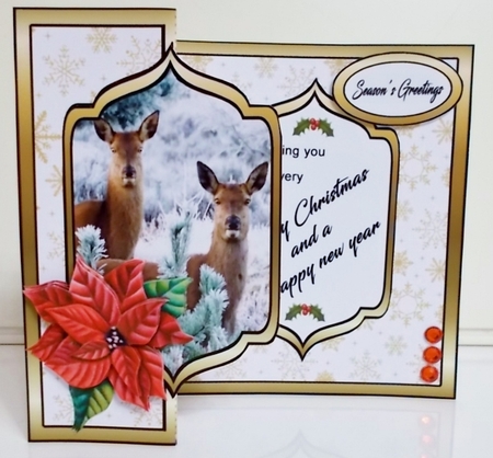 Fold back Christmas deer by Pam Stubley