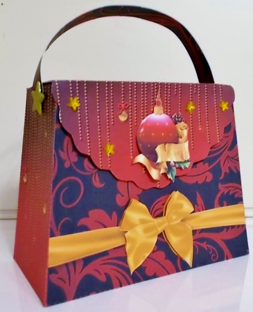 Red And Gold Handbag Gift Bag Kit by Pam Stubley