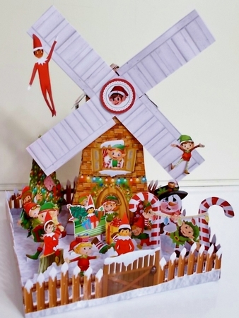 Elves Behaving Badly Windmill Decoration by Pam Stubley