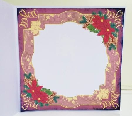 Dk Pink Poinsettia Lace 8x8 Insert Panel by Pam Stubley