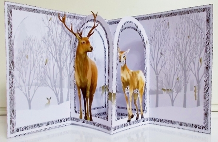 Deer in the Snow Christmas Arch Card Kit by Pam Stubley