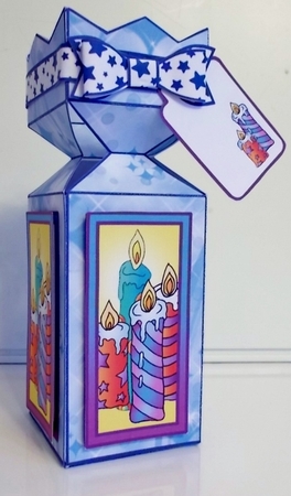 Cracker box Cheerful candles by Pam Stubley