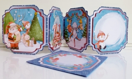 A Christmas Tale 2 Square Concertina Card by Pam Stubley