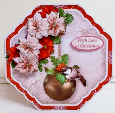 Bird and Bauble - 5 in x 5 in  Shaped Card & Envelope Mini Kit by Pam Stubley