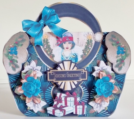 Art Deco Christmas Handbag 05 Shaped Mini Page Kit by Pam Stubley