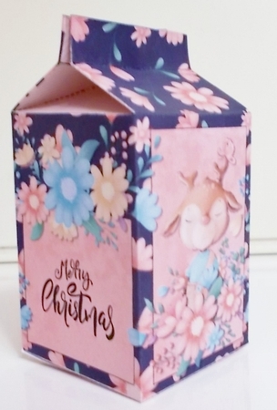 Reindeer Christmas milk carton 1 by Pam Stubley