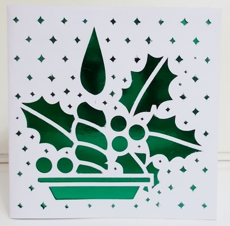 CHRISTMAS CANDLE SQUARE CARD 8 by Pam Stubley