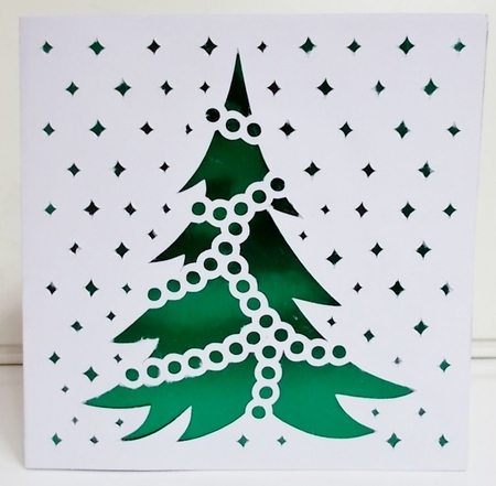 CHRISTMAS TREE SQUARE CARD 7 by Pam Stubley