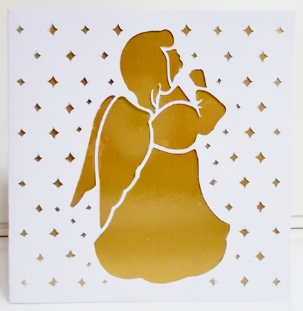 CHRISTMAS ANGEL SQUARE CARD by Pam Stubley