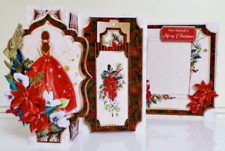 Beautiful Christmas  Accordion Card, Envelope & Bookmark Kit. by Pam Stubley