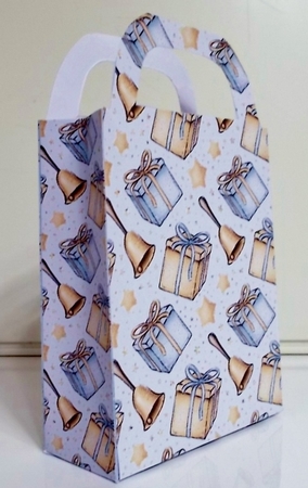 Christmas bells and presents gift bag by Pam Stubley