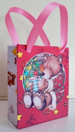 Christmas Bear Mini Gift Bag by Pam Stubley