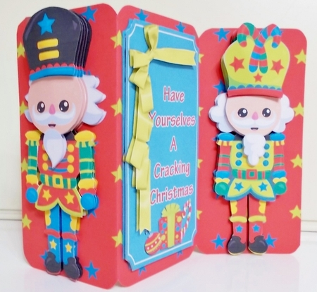 Nutcracker 3D Decoupage Christmas Card & Matching Envelope by Pam Stubley