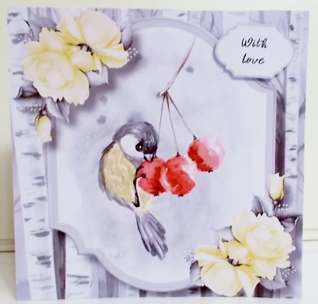 Watercolour Winter Bird Birthday 3 8x8 by Pam Stubley