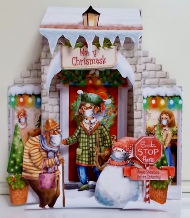  A Covid Free Family Christmas What an Entrance! Card and Envelope Kit. by Pam Stubley