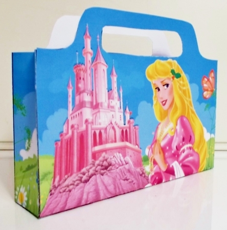 Pretty princess with pink castle tote gift bag by Pam Stubley