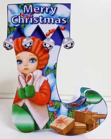 Christmas girl  stocking card kit by Pam Stubley