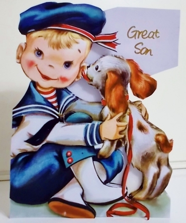 Vintage Sailor Boy card by Pam Stubley