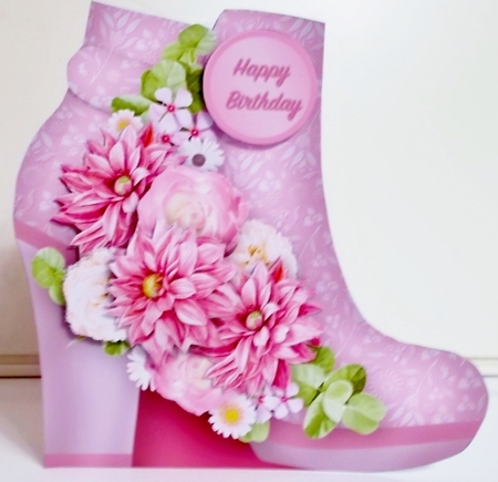 Pink Posy - Boot Card Mini Kit by Pam Stubley