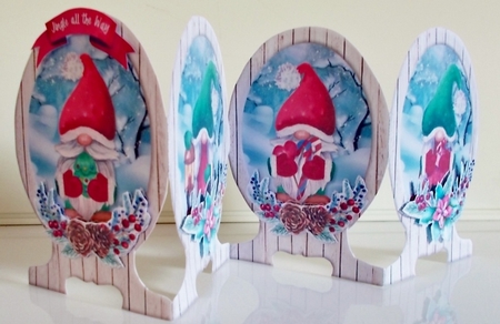 Gnoming Christmas Shaped Concertina Card Kit by Pam Stubley