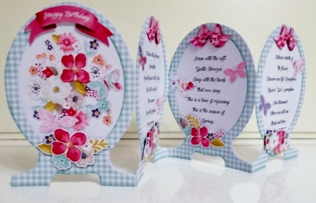 Spring Bouquet  Shaped Concertina Card Kit by Pam Stubley