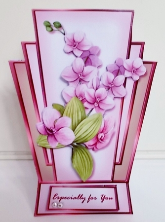 Shaped card Topper Big Orchids 2 by Pam Stubley