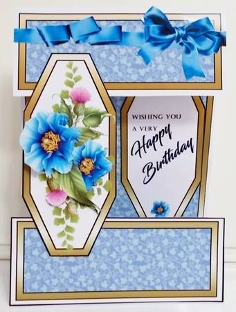 Open front Blue Poppies (Birthday) by Pam Stubley