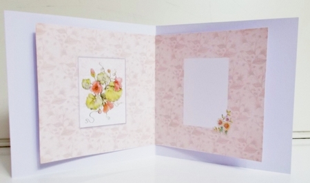 6 x 6 Card Insert Nasturtiums on Peach Floral Background Blank by Pam Stubley