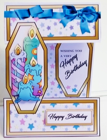 Open front Birthday Candles (Blue) by Pam Stubley