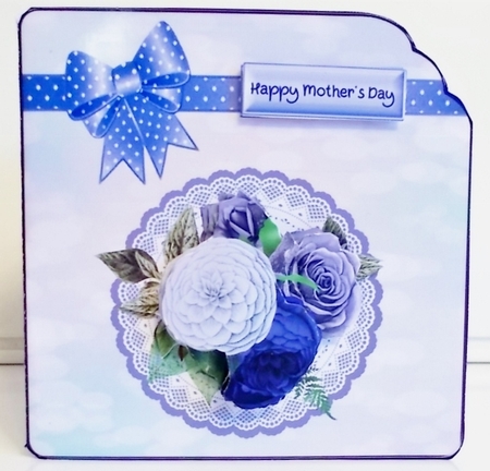 Blue Roses scalloped corner card kit by Pam Stubley