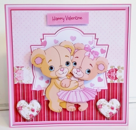 Teddy bears in love 7x7 by Pam Stubley