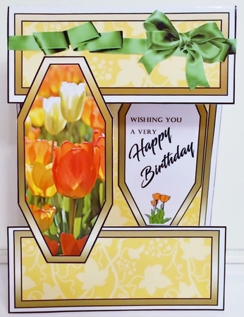 Open front Orange Tulips Bday by Pam Stubley