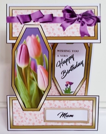 Open front Pastel Tulips Bday by Pam Stubley