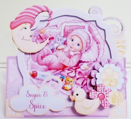 Baby Love 1 Shaped Card and Envelope Kit. by Pam Stubley