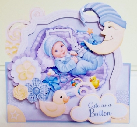 Baby Love 2 Shaped Card and Envelope Kit. by Pam Stubley
