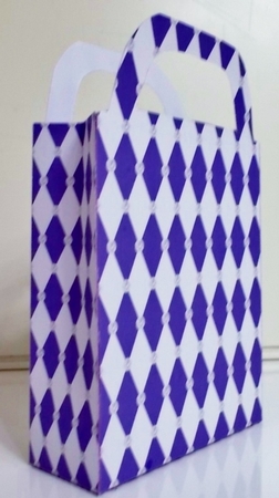 Purple harlequin gift bag 3 by Pam Stubley