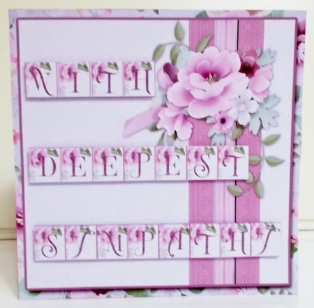 Pretty Purple Roses Sympathy Card Front and Insert by Pam Stubley