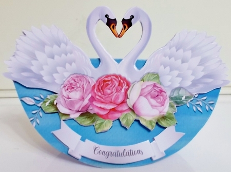 LOVE SWANS ROCKER CARD by Pam Stubley