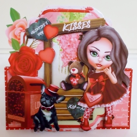They Call it Puppy Love 2 Shaped Card and Envelope Kit. by Pam Stubley