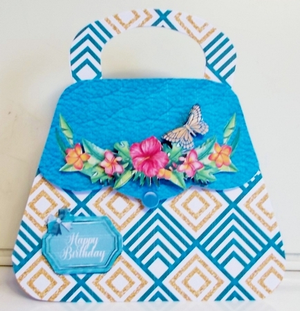 Tourquoise floral handbag by Pam Stubley