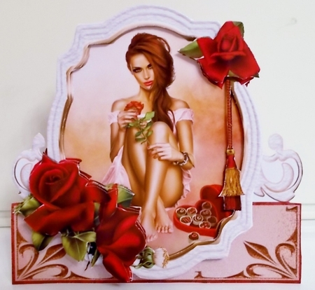 Im Yours Valentine 1 Shaped Card and Envelope Kit. by Pam Stubley