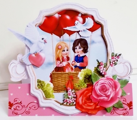 Up Up and Away Shaped Card and Envelope Kit. by Pam Stubley